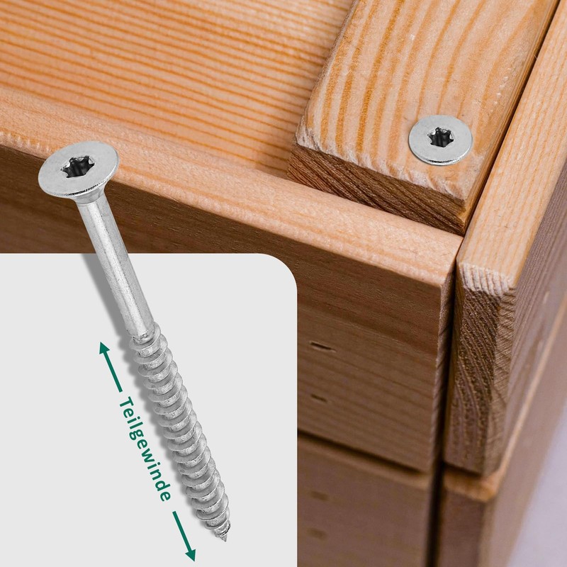 DSM Chipboard Screws 4 x 70 mm Stainless Steel A2/V2A
