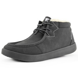 Kickback Hoogah - Mens Boots - Colour Grey - Moc Toe Style Boots - Soft Leather Uppers - Adjustable Elastic Laces - Lightweight Cushioned Sole - Wool Lining - Leather Lined Foam Insoles - Size UK 13