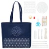 WEBEEDY Sashiko Handbag Kit DIY Floral Sashiko Template Tote Bag