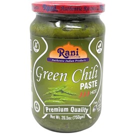 Rani Green Chilli Cooking Paste 26.5oz (750g) Bulk Glass Jar ~ Vegan | Gluten Free | NON-GMO | Kosher | No Colors | Indian Origin