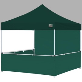 Eurmax USA Walls for 10'x10'Pop-up Booth Canopy Tent Commercial Instant Canopies,Enclosure 1 Full Sidewall & 3 Half Walls ONLY,NOT Including Frame and Top,Forest Green