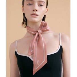 Abinafelr Abinafer Long Twilly Silk Scarf - Rose Quartz