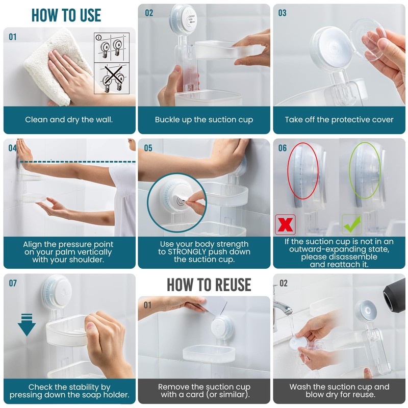 TAILI Soap Dish with Drain for Bathroom, Max Hold 5