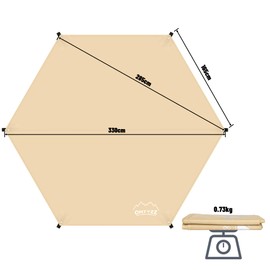 Tent Underlay Waterproof Tent Tarpaulin Ultralight Tent Floor with Eyelets Tarp for Hammock Outdoor Awning Ground for Yard Sand Beach Picnic Camping Tarp 3.3 x 3.3 m