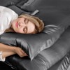 Satin Pillow Cases 2 Pack - Dark Gray Pillowcase for