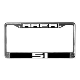 CafePress Area 51 Plate Frame Chrome License Plate Frame, License Tag Holder