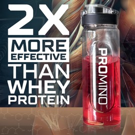 Promino® Essential Amino Acid Muscle Drink – 2X More Effective Than Whey – NSF Certified for Sport – Sugar-Free Recovery Fuel – Raspberry, 30 Servings
