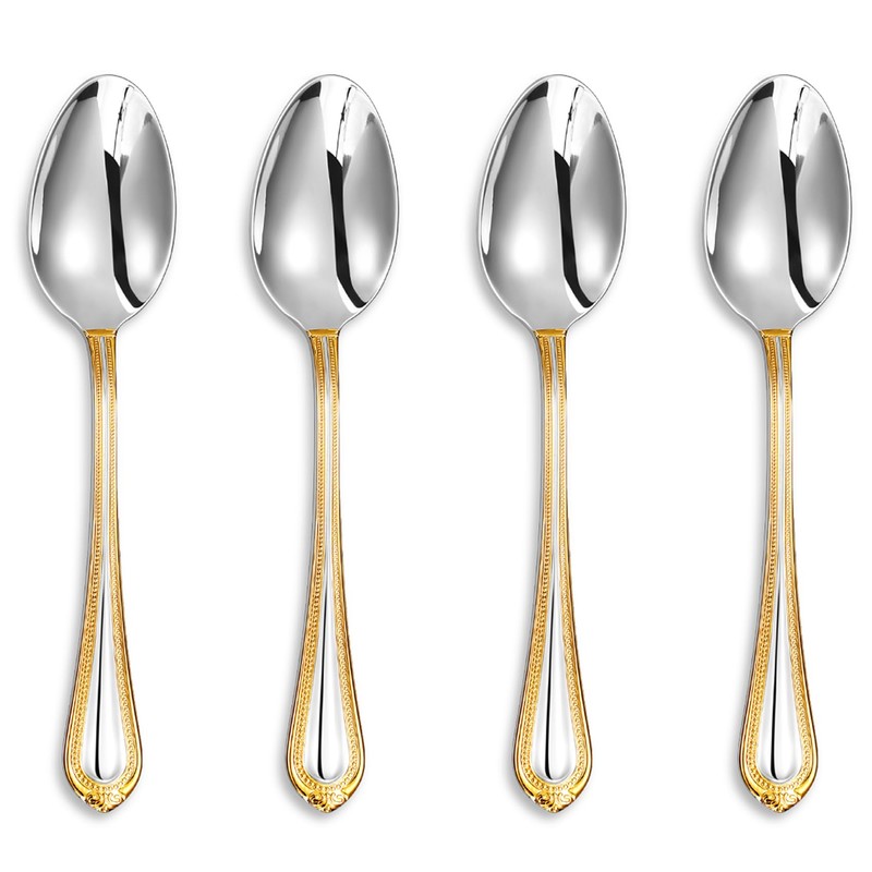 KEAWELL Pearl Edge 4-Piece Premium Spoon Set, 18/10 Stainless Steel,