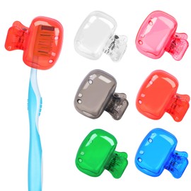 6 Pack Toothbrush Covers Portable Toothbrush Protector Coverings Clips Tooth Brush Storage Head Cover Cap for Kids Bathroom Home Travel Tooth Brush Case