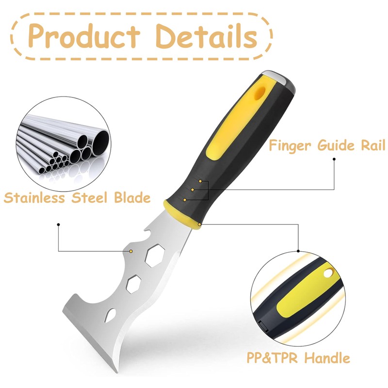 Scraper Tool,Stainless Steel 13-in-1 Painters Tool, Putty Scraper Professional Quality,Professional