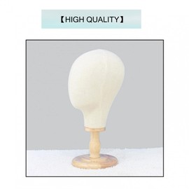 zalati Canvas Mannequin Head Block Wig Head for Wig/Hat/Jewelry Making, Fixing And Display 22 Inches - Beige
