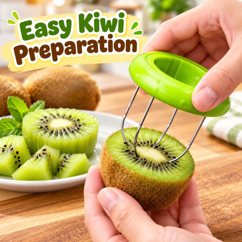 Kiwi Cutter and Peeler for Easy Fruit Preparation – Stainless