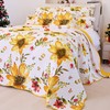 EVENHUG 100% Cotton Quilt Queen Size Yellow Sunflower Bedding Set