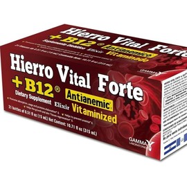 Gamma Hierro Vital Forte + B12 Vitamin Supplement, 21 Drinkable Bottles (0.51oz Each) – Natural Iron for Energy, Fitness & Daily Healthcare Support