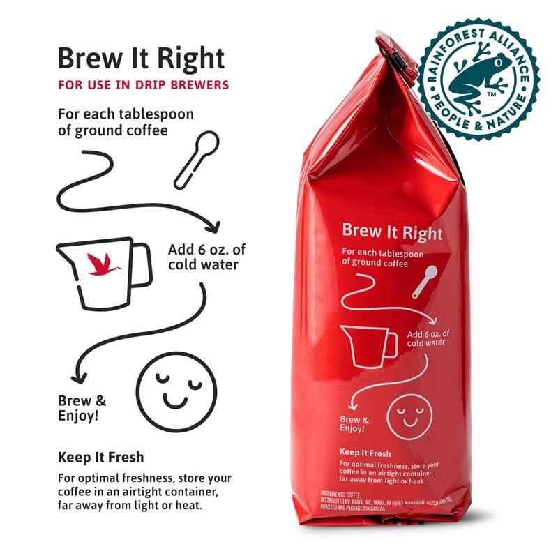 Wawa Ground Coffee Mild Roast, 12 oz Bag, Regular Smooth