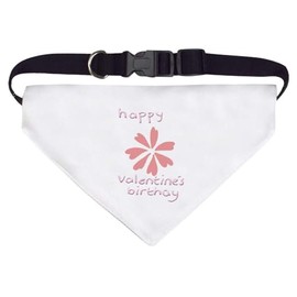Large 'Happy Birthday on Valentines Day' Dog/Cat/Pet Bandana (PD00048416)