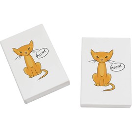 2 x 45mm 'Cat Says Meow!' Erasers/Rubbers (ER00043359)