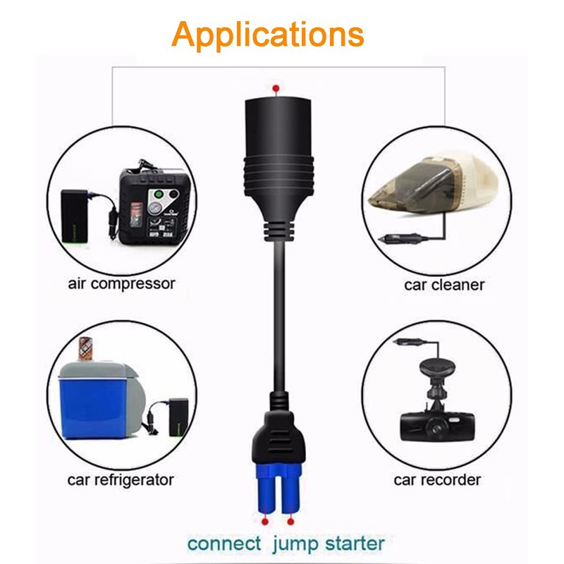 Greluma 2 Stk EC5-Zigarettenanzünder-Adapter für Mini-Autobatterie-Booster, EC5-Mini-Auto-Starthilfe