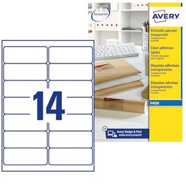 Avery Etiketten für Tintenstrahldrucker transparent