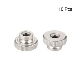 sourcing map Knurled Thumb Nuts, 10Pcs M5x0.8mm Iron Round Knobs Fasteners for 3D Printer Parts, Silver Tone