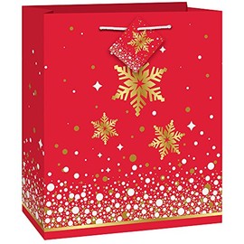 Unique gift bag, 9" x 7" x 4", Gold