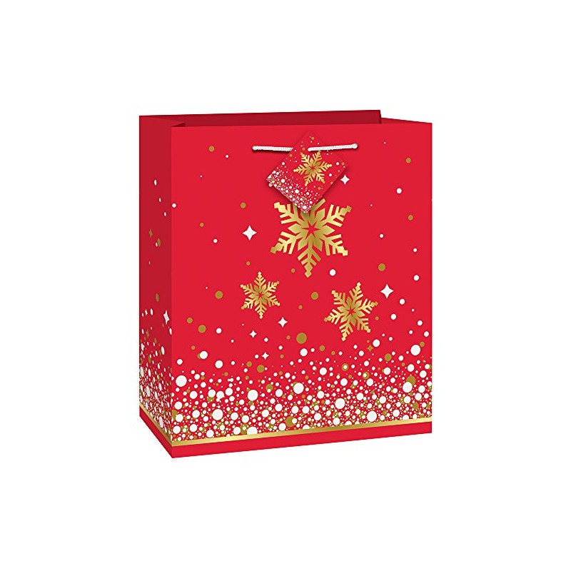 Unique gift bag, 9" x 7" x 4", Gold