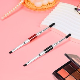 Unaone Eyebrow Brush - 2 PCS Professional Dual-Ended Angled Eye Brow Brush Applicator For Shaping and Filling Brows Eyeliner, Spoolie Brush for Brows or Lashes
