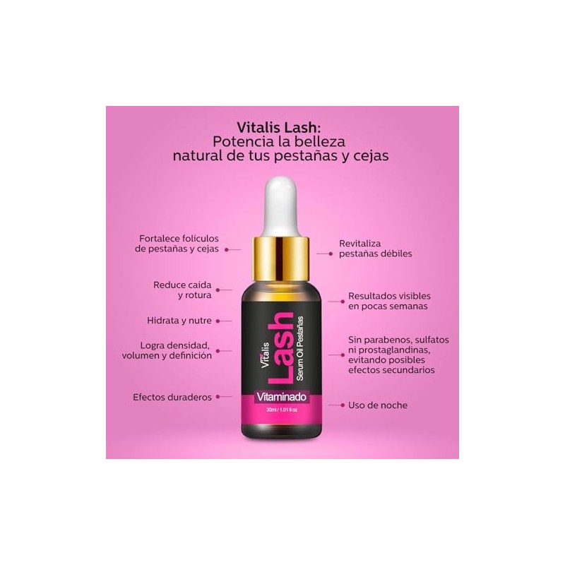 Vitalis Suero Natural para Crecimiento de Pestañas y Cejas, 90