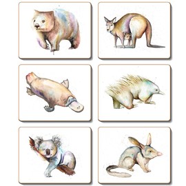 Cinnamon A Brush with The Bush Coasters 6 Pieces Set