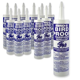 Bird-X Bird Proof Gel, Sticky and Transparent Clear Gel, Long-Lasting and Easy to Use, Each Tube Covers 10 Linear feet, Pack of 12 Tubes (10 fl. oz. Each)