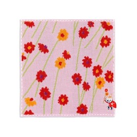 Moomin Flower Picker Little My Towel Handkerchief, Purple, Little My Flower, Gauze Pile, Full Fee Cotton, 47-0410080, Approx. 9.8 x 9.8 inches (25 x 25 cm)