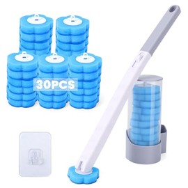 Juego de Cepillo Desechable para Inodoro con 30 Almohadillas de Repuesto