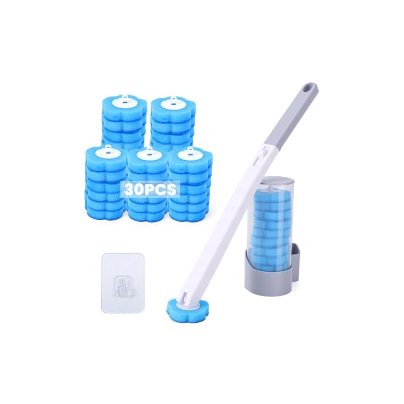 Juego de Cepillo Desechable para Inodoro con 30 Almohadillas de