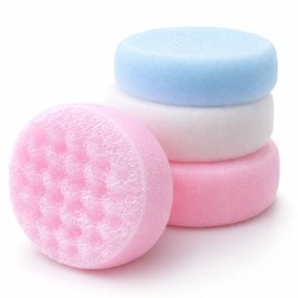 4 Pack Exfoliating Bath Sponges – Double-Sided Body Shower Scrubber for Gentle Exfoliation, Deep Cleansing & Massage – Soft Family Bath Sponge Set
