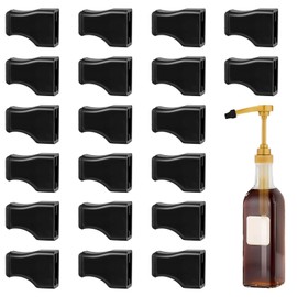 SHENLIU 20Pcs Syrup Pump Caps, Coffee Syrup Pump Covers, Syrups Pumps Covers Black Rubber Caps Portable, Coffee Syrups Dispenser Bottle Pumps For Flavored Fit Pour Dispenser, Oil Liquor Bottle