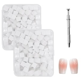 iCovalescent Pack of 200 Nail Art Sponge with Metal Gripper, Nail Design Accessories Sponge Brush to Create a Variety of Gradient Nail Art Patterns (White)
