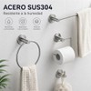 Juego de 4 Piezas Accesorios de Baño Negro Mate (Gris