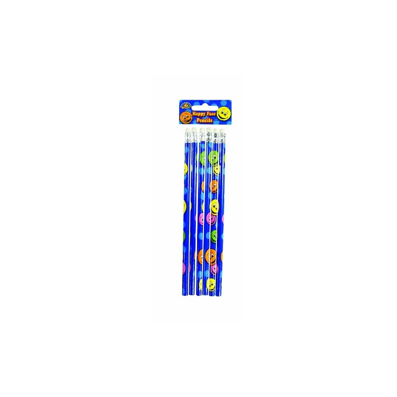 Pencils Pack Of 6 Happy Face