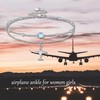 URONE Aeroplane Anklet Bracelets for Women 925 Sterling Silver Moonstone