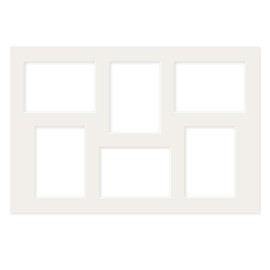 PHOTOLINI 5 x Gallery Passepartout White 40 x 60 cm for 6 Pictures in 13 x 18 cm Mounts with Multiple Cut-Out