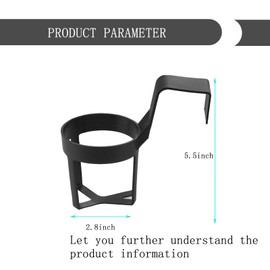 Arwrilt 2 PCS Car Cup Holder, Adjustable Durable Portable Car Door Cup Holder Drink Holder, Multi-Functional Hanging Cup Holder, Universal Cup Holder for Cars Homes (Black # 12)