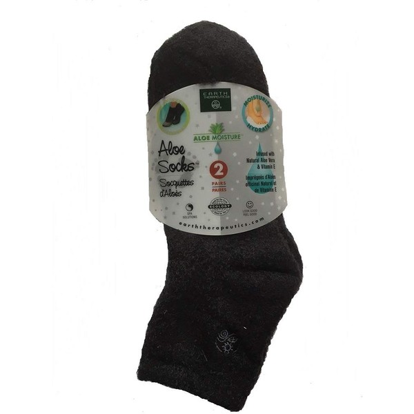 Earth Therapeutics Aloe Socks - Black (2 Pack)
