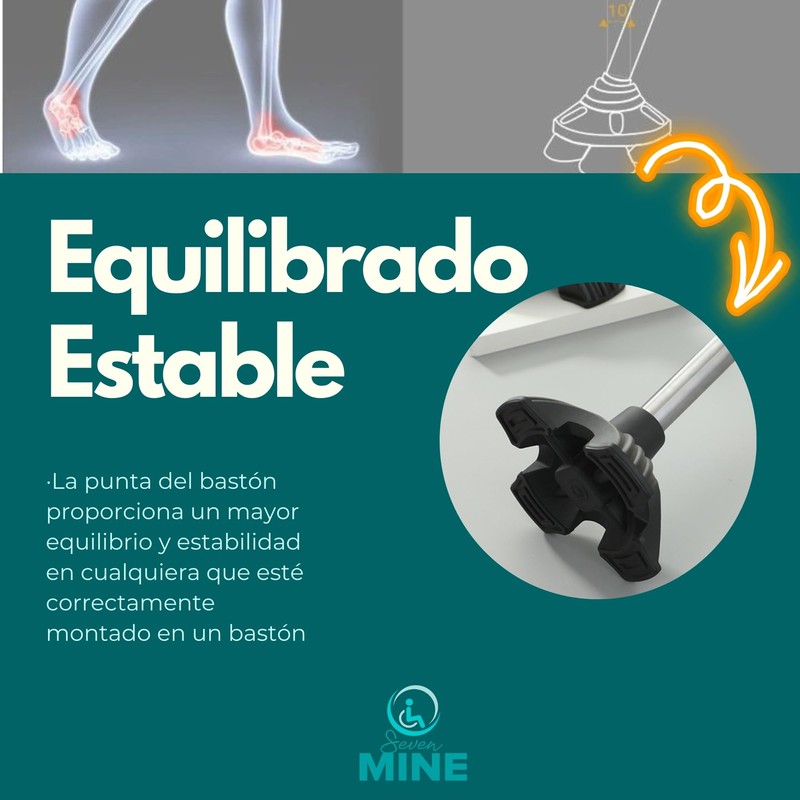 Seven Mine Repuesto Punta Estabilizadora para Bastón de 4 Puntas