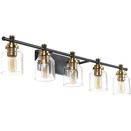 SOLFART Bathroom Light Fixtures Over Mirror Bath Vanity Lights Black Bronze Finished Lighting Vintage Globe Lights