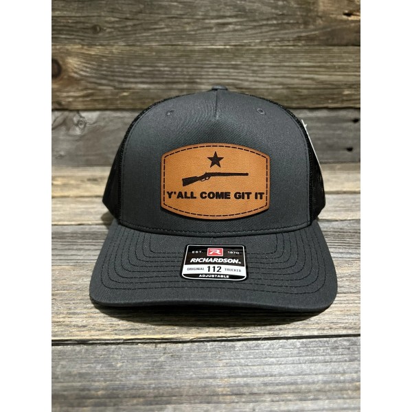 Richardson Y’all Come get it rifle Richardson Leather Patch Hat