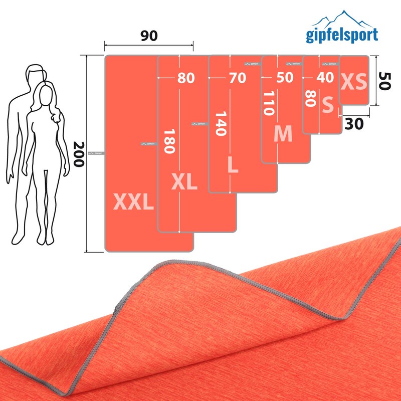 gipfelsport Microfibre Towel orange 1x L(140x70cm)
