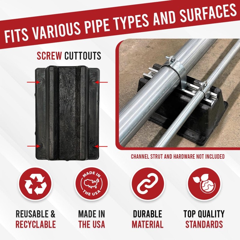 BULLKE (USA MADE) 1 Pack Rooftop Pipe Support - 11.75