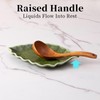 YumiPLUS Ceramic Leaf Spoon rest for Cooking, Cute Green Spoon