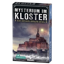 moses 4033477901705 Mystery in the Monastery One Puzzle Escape Room Game with Mystical Flair for Families and Beginners, Reusable Game Material, for 1-4 Players from 12 Years, Black