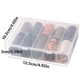 Nail Art Foil Transfer Stickers Laser Nail Foil Decals Supplies Animal Texture Designs Glue Transfer Nail Sticker for Women Fingernails and Toenails Decorations Manicure Tips 10Sheets